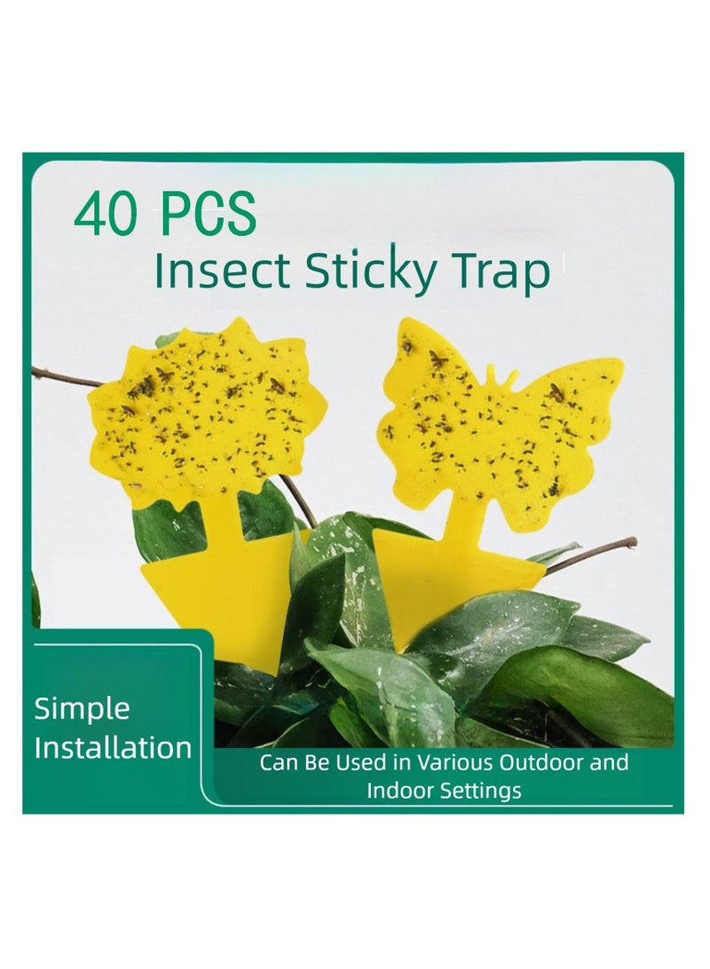 40PCS Safe & Non-Toxic Insect Sticky Traps, Physical Trapping for Flying Pests, Suitable for Indoor & Outdoor Use, Essential for Home, Gardening and Travel, Reduces Insect Infestation and Protects Your Health - Image 1